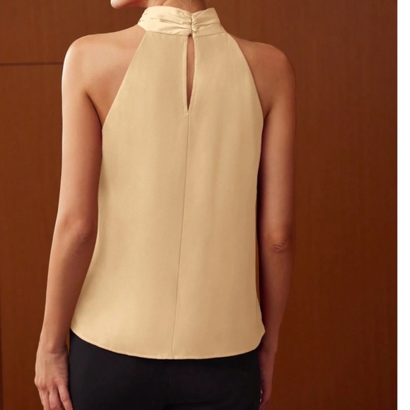 Classic Satin Halter Solid Tank Top - Picture 5 of 11